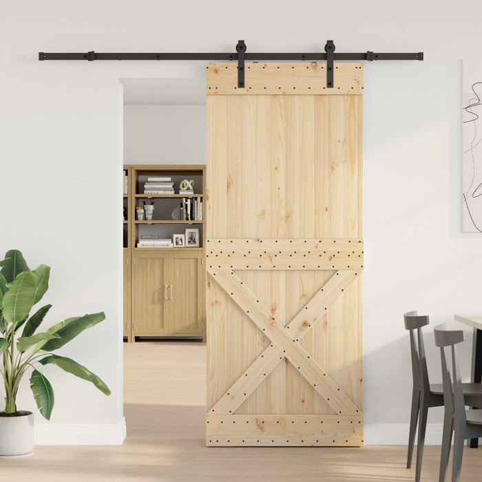 Ușă glisantă NARVIK Natural și Negru 95 x 210 cm (213,5 cm) - WALTI WALTI