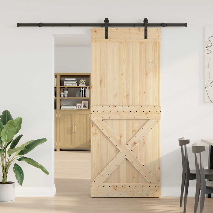 Ușă glisantă NARVIK Natural și Negru 100 x 210 cm (213,5 cm) - WALTI WALTI