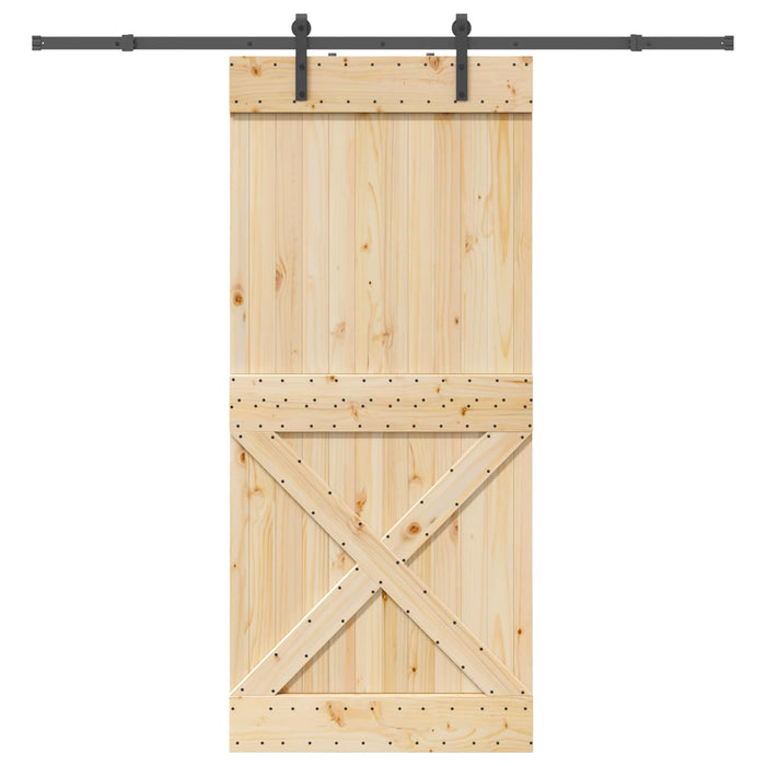 Ușă glisantă NARVIK Natural și Negru 100 x 210 cm (213,5 cm) - WALTI WALTI