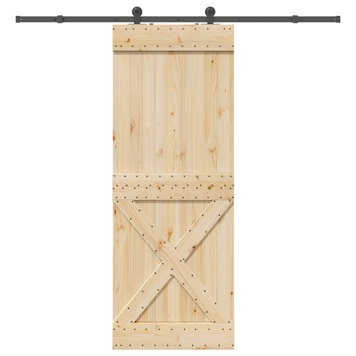 Ușă glisantă NARVIK Natural și Negru 85 x 210 cm (213,5 cm) - WALTI WALTI