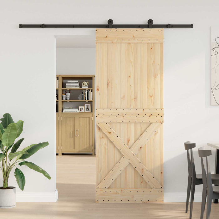 Ușă glisantă NARVIK Natural și Negru 90 x 210 cm (213,5 cm) - WALTI WALTI