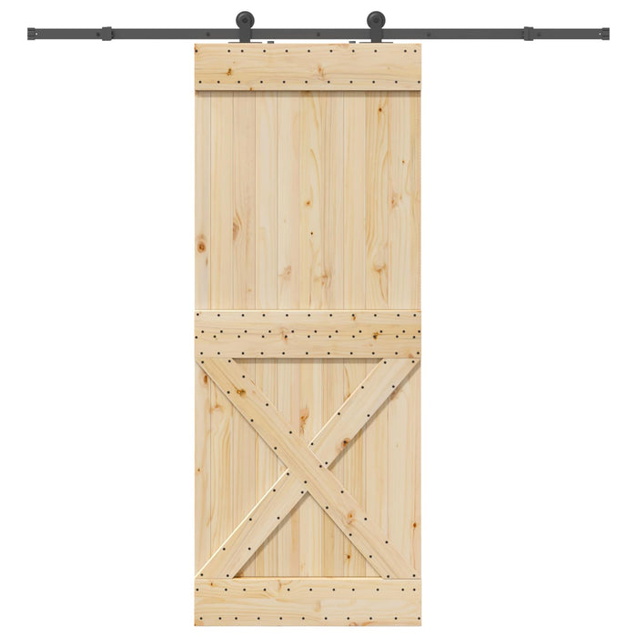 Ușă glisantă NARVIK Natural și Negru 90 x 210 cm (213,5 cm) - WALTI WALTI