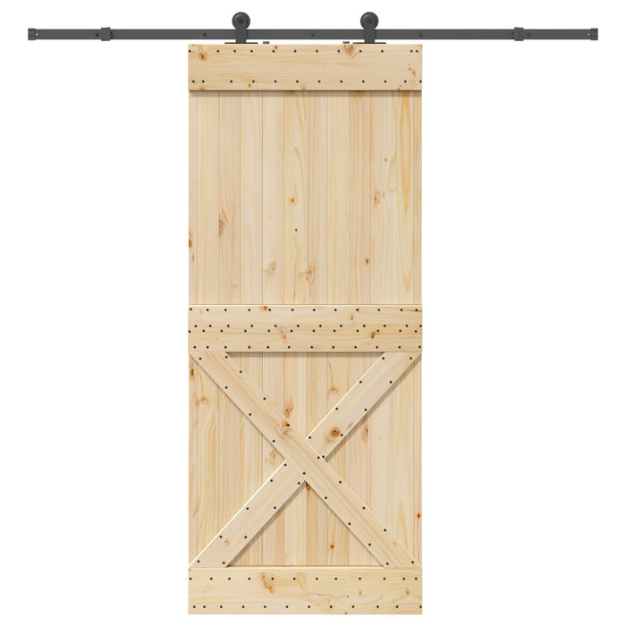 Ușă glisantă NARVIK Natural și Negru 95 x 210 cm (213,5 cm) - WALTI WALTI