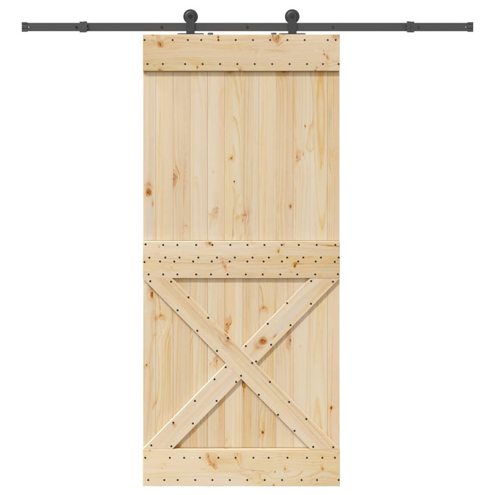 Ușă glisantă NARVIK Natural și Negru 100 x 210 cm (213,5 cm) - WALTI WALTI