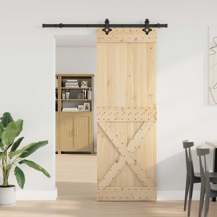 Ușă glisantă NARVIK Natural și Negru 80 x 210 cm (152,5 cm) - WALTI WALTI