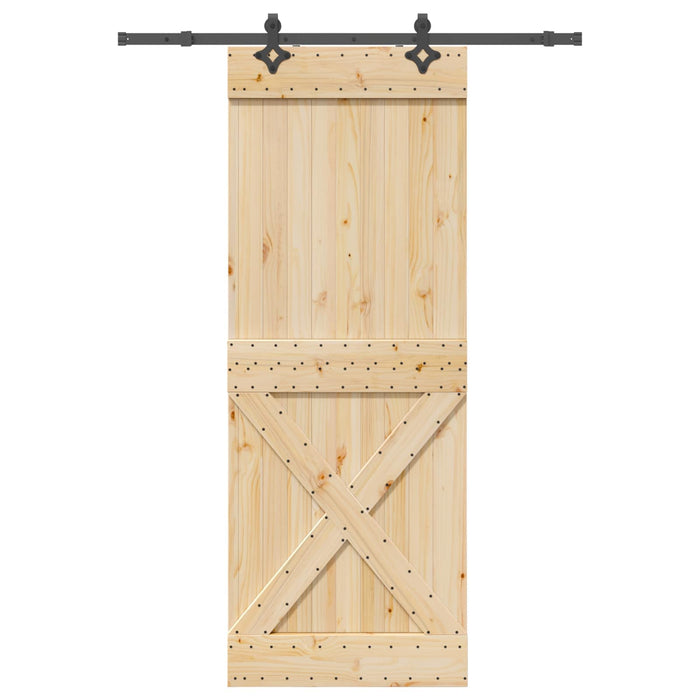 Ușă glisantă NARVIK Natural și Negru 85 x 210 cm (152,5 cm) WALTI