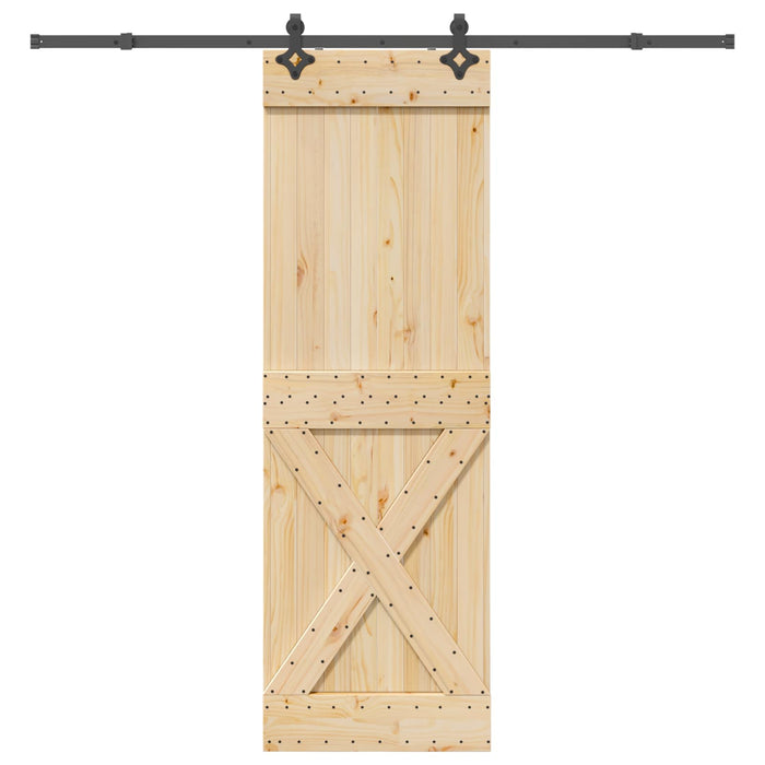 Ușă glisantă NARVIK Natural și Negru 70 x 210 cm (213,5 cm) WALTI