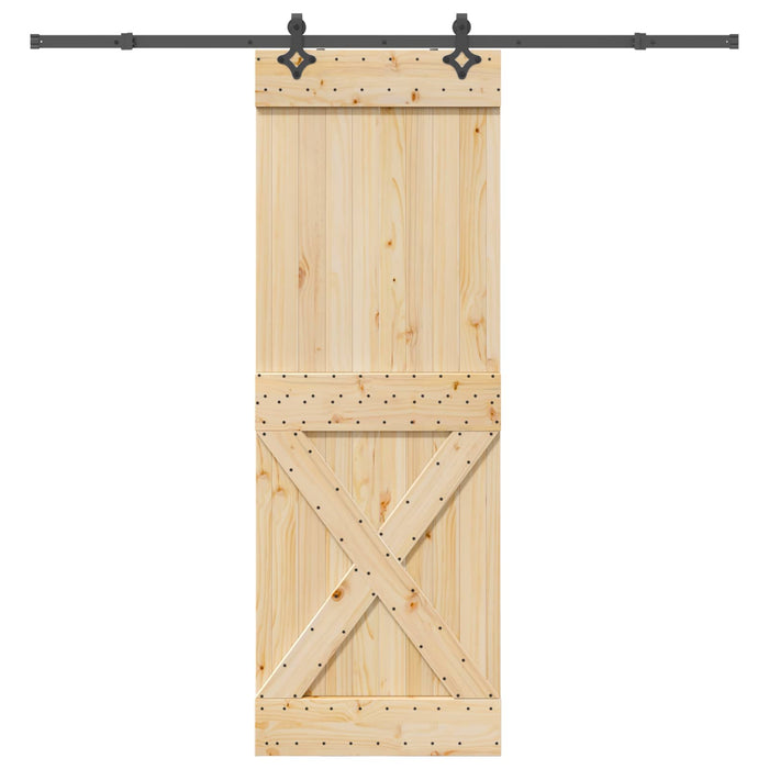 Ușă glisantă NARVIK Natural și Negru 80 x 210 cm (213,5 cm) WALTI