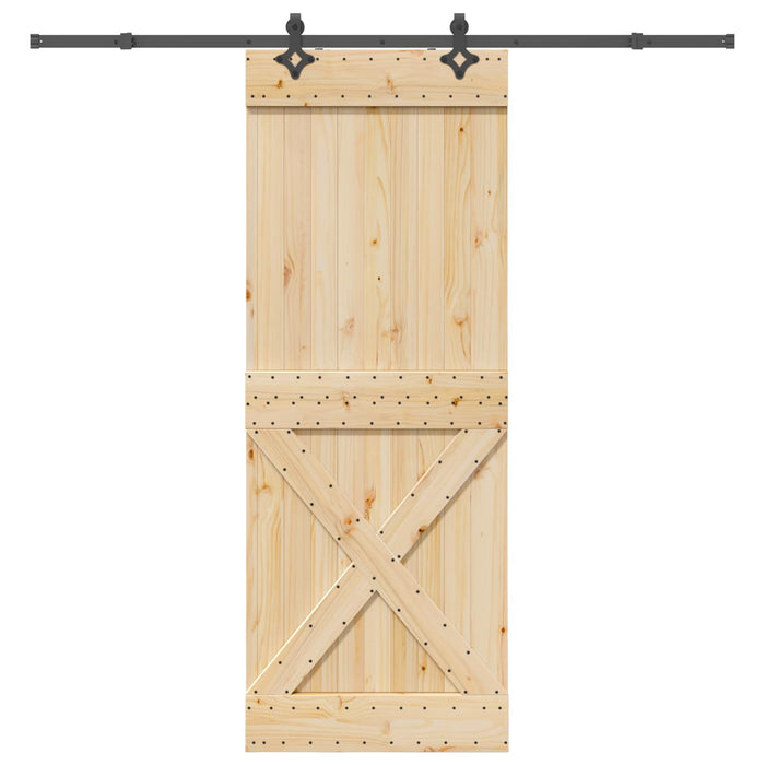 Ușă glisantă NARVIK Natural și Negru 85 x 210 cm (213,5 cm) WALTI