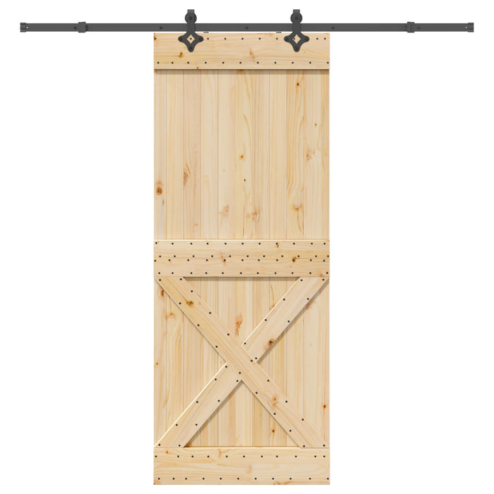 Ușă glisantă NARVIK Natural și Negru 90 x 210 cm (213,5 cm) - WALTI WALTI