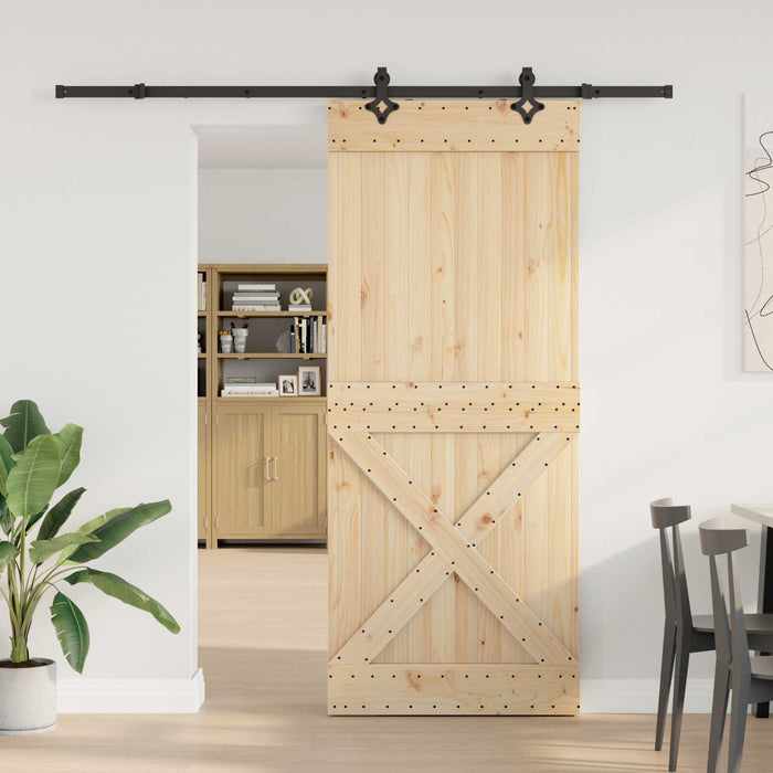 Ușă glisantă NARVIK Natural și Negru 95 x 210 cm (213,5 cm) - WALTI WALTI