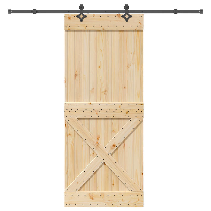 Ușă glisantă NARVIK Natural și Negru 95 x 210 cm (213,5 cm) - WALTI WALTI