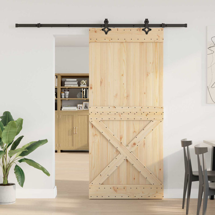Ușă glisantă NARVIK Natural și Negru 100 x 210 cm (213,5 cm) - WALTI WALTI