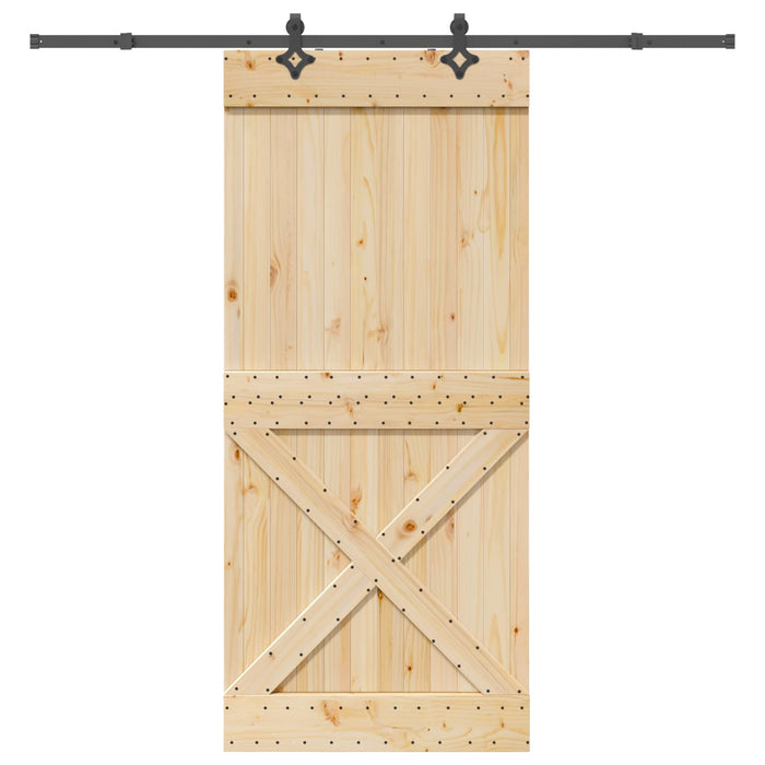Ușă glisantă NARVIK Natural și Negru 100 x 210 cm (213,5 cm) - WALTI WALTI