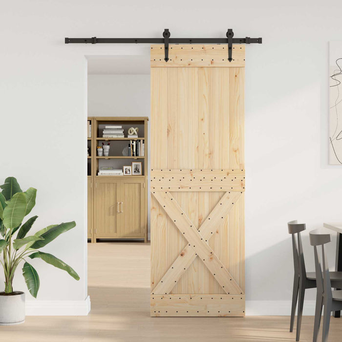 Ușă glisantă NARVIK Natural și Negru 80 x 210 cm (152,5 cm) WALTI