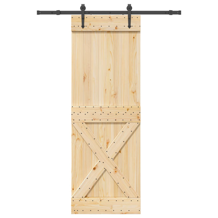 Ușă glisantă NARVIK Natural și Negru 80 x 210 cm (152,5 cm) WALTI