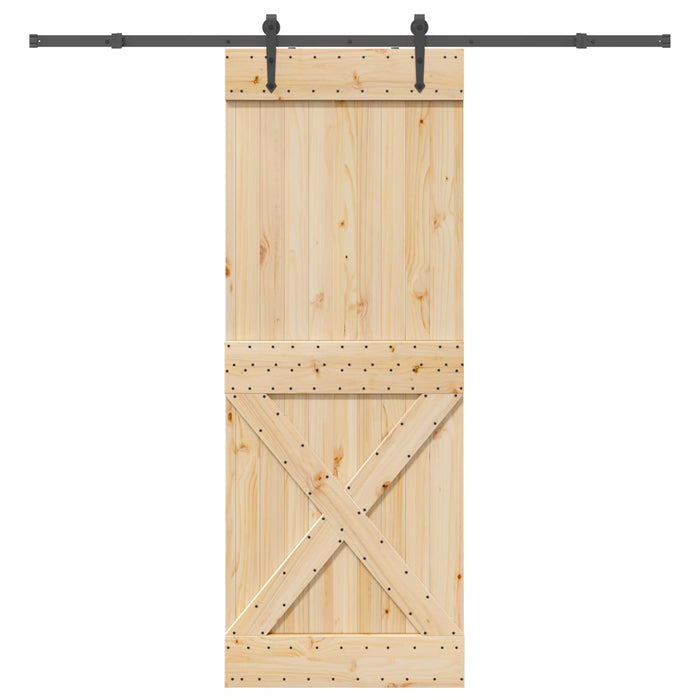 Ușă glisantă NARVIK Natural și Negru 85 x 210 cm (213,5 cm) - WALTI WALTI