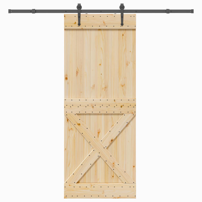 Ușă glisantă NARVIK Natural și Negru 90 x 210 cm (213,5 cm) - WALTI WALTI