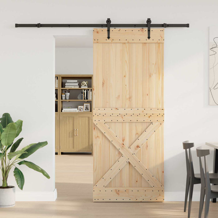 Ușă glisantă NARVIK Natural și Negru 95 x 210 cm (213,5 cm) - WALTI WALTI