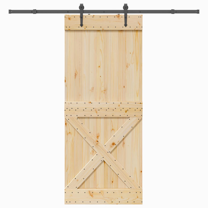 Ușă glisantă NARVIK Natural și Negru 95 x 210 cm (213,5 cm) - WALTI WALTI