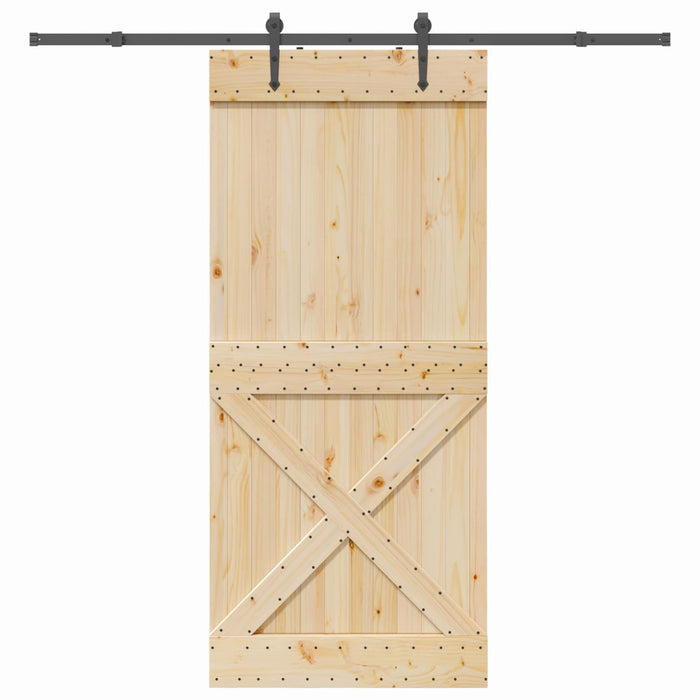 Ușă glisantă NARVIK Natural și Negru 100 x 210 cm (213,5 cm) - WALTI WALTI