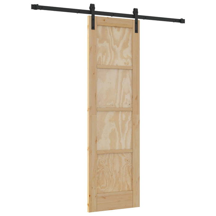 Ușă glisantă Natural și Negru 61 x 198,5 cm Lemn masiv de pin - WALTI WALTI