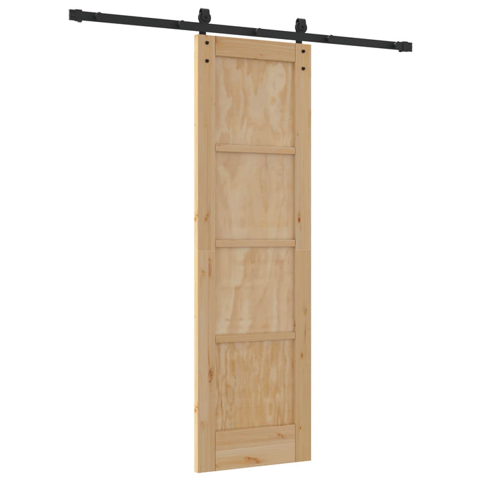 Ușă glisantă Natural și Negru 61 x 198,5 cm Lemn masiv de pin - WALTI WALTI