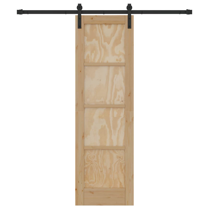Ușă glisantă Natural și Negru 61 x 198,5 cm Lemn masiv de pin - WALTI WALTI