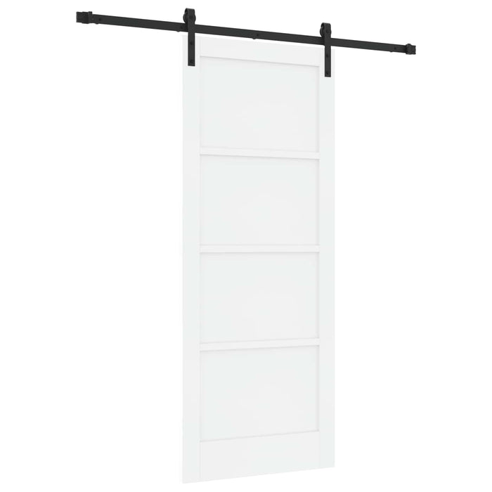 Ușă glisantă Alb și negru 83 x 202 cm Lemn masiv de pin - WALTI WALTI