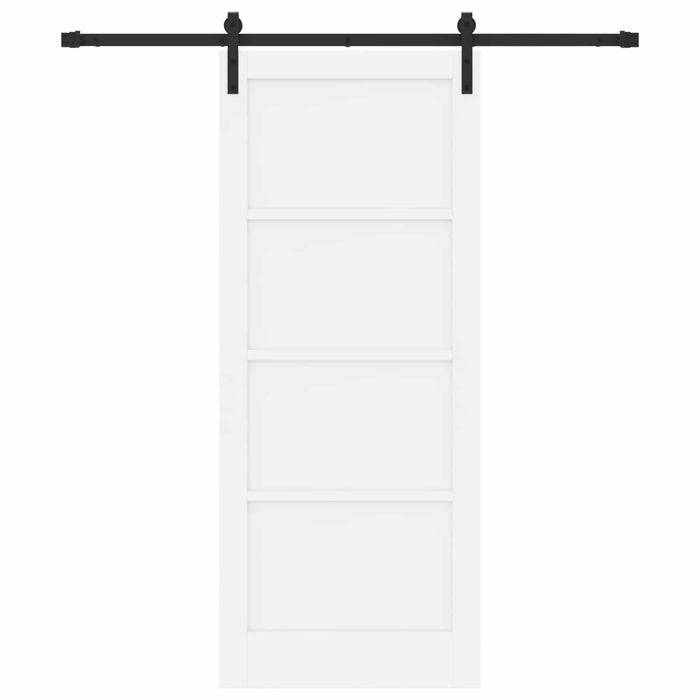 Ușă glisantă Alb și negru 83 x 202 cm Lemn masiv de pin - WALTI WALTI
