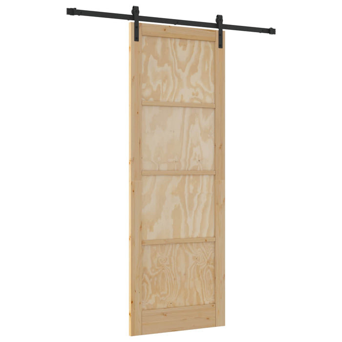 Ușă glisantă Natural și Negru 83 x 232 cm Lemn masiv de pin WALTI