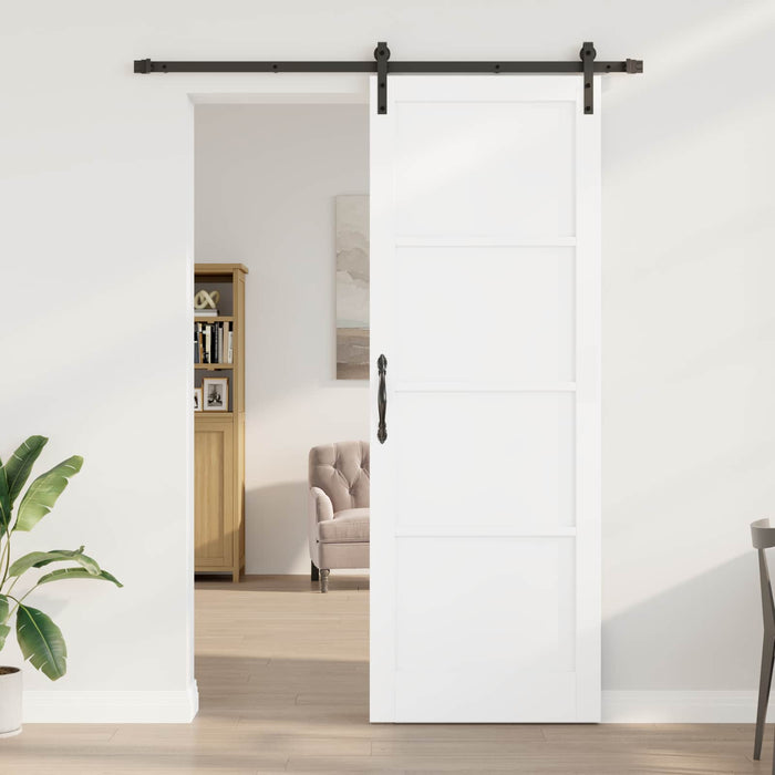 Ușă glisantă Alb și negru 83 x 232 cm Lemn masiv de pin - WALTI WALTI