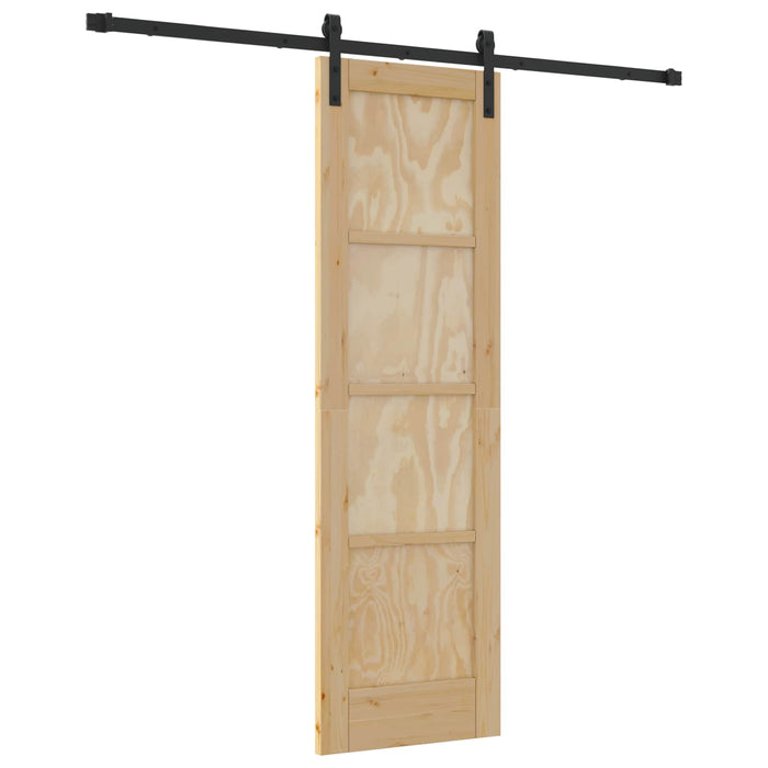 Ușă glisantă Natural și Negru 61 x 198,5 cm Lemn masiv de pin - WALTI WALTI