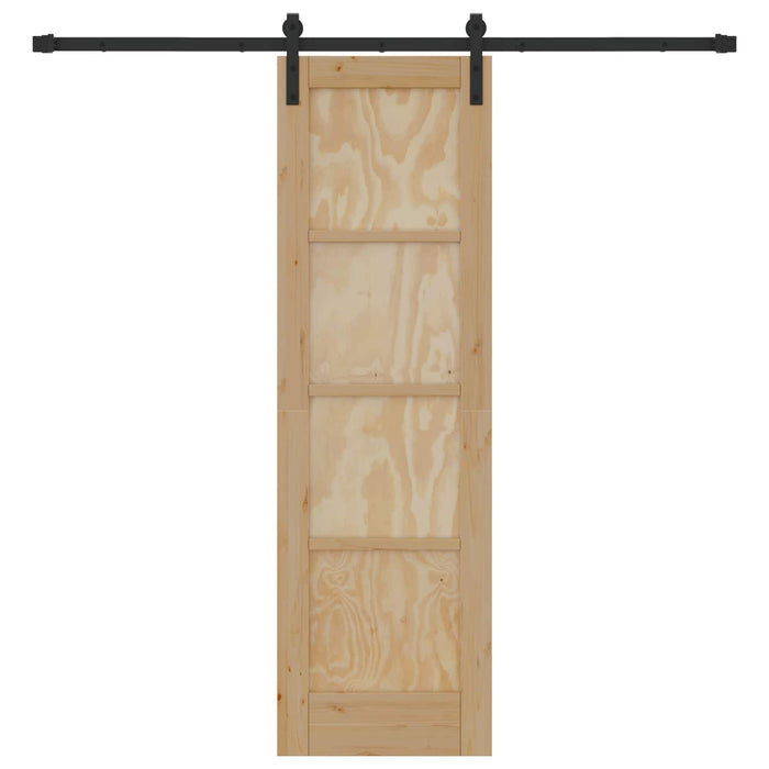 Ușă glisantă Natural și Negru 61 x 198,5 cm Lemn masiv de pin - WALTI WALTI