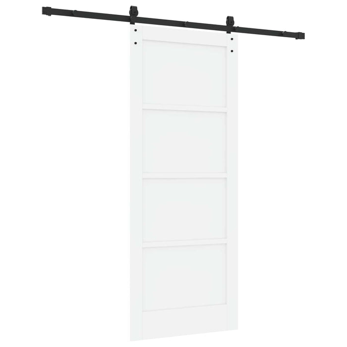 Ușă glisantă Alb și negru 83 x 202 cm Lemn masiv de pin - WALTI WALTI