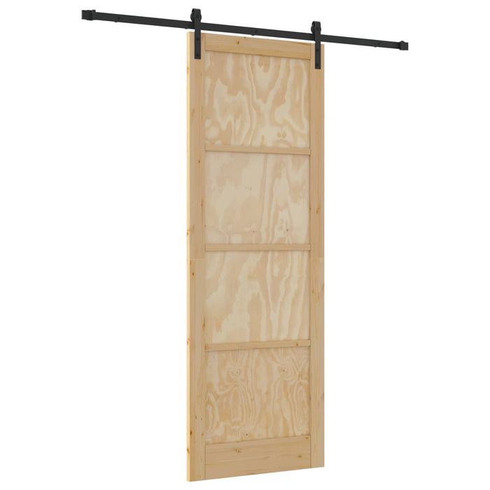 Ușă glisantă Natural și Negru 83 x 232 cm Lemn masiv de pin WALTI