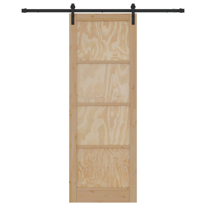 Ușă glisantă Natural și Negru 83 x 232 cm Lemn masiv de pin WALTI