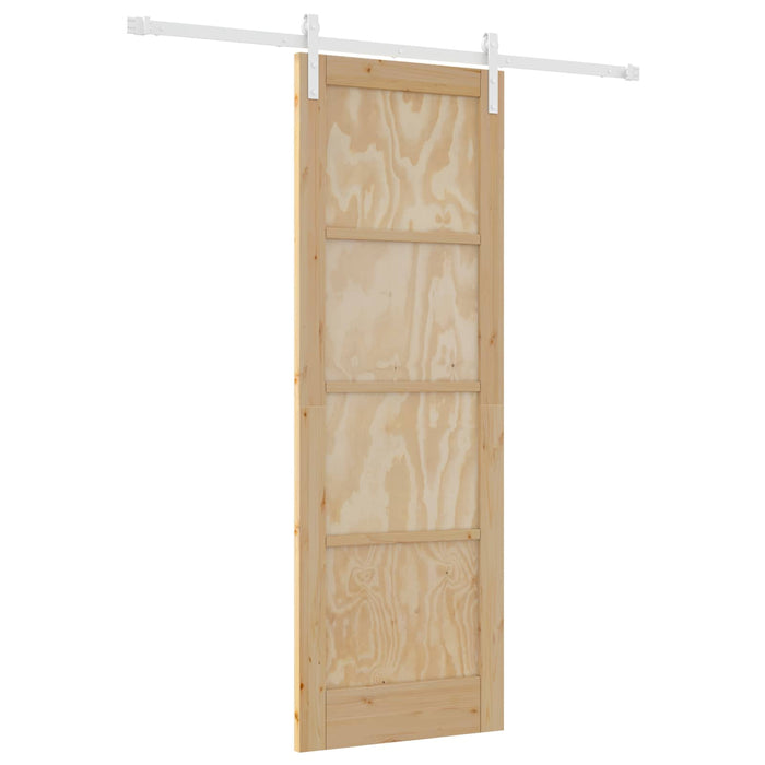 Ușă glisantă Natural și Alb 73,5 x 211 cm Lemn masiv de pin - WALTI WALTI
