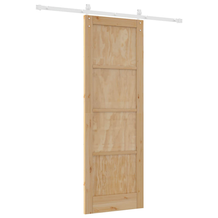 Ușă glisantă Natural și Alb 73,5 x 211 cm Lemn masiv de pin - WALTI WALTI