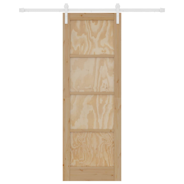 Ușă glisantă Natural și Alb 73,5 x 211 cm Lemn masiv de pin - WALTI WALTI