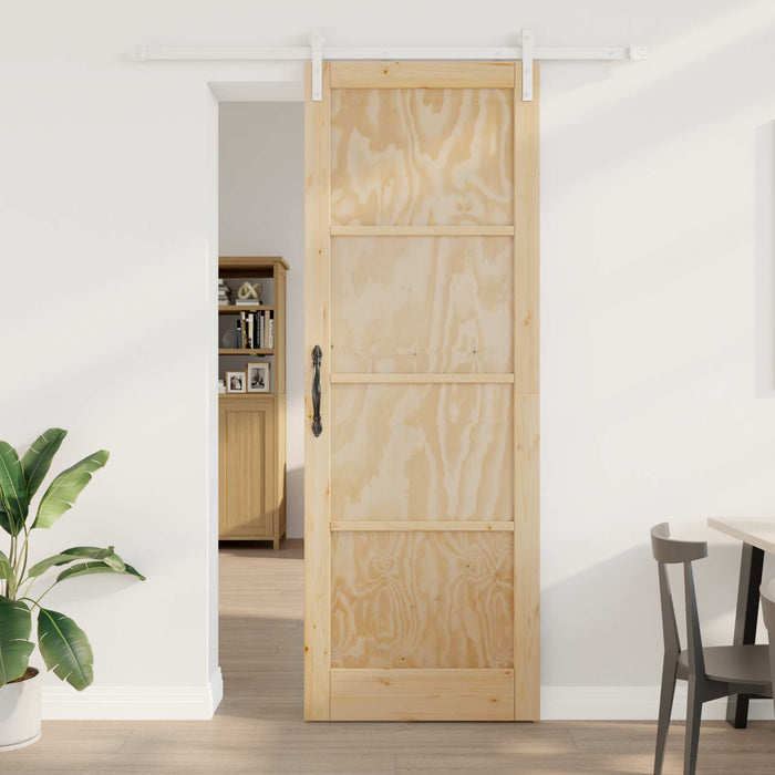 Ușă glisantă Natural și Alb 83 x 232 cm Lemn masiv de pin WALTI