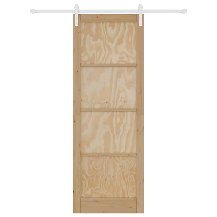 Ușă glisantă Natural și Alb 83 x 232 cm Lemn masiv de pin WALTI