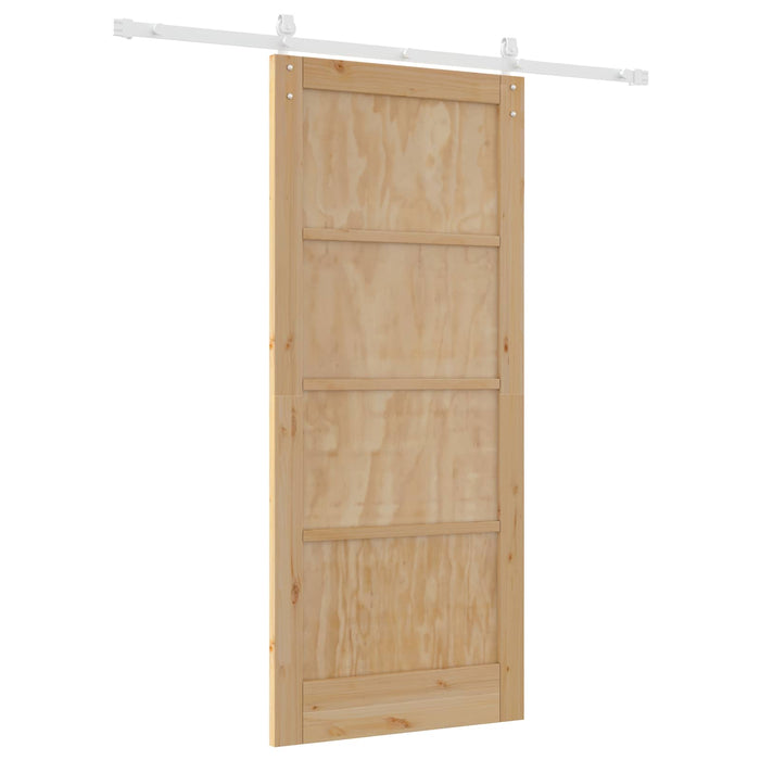 Ușă glisantă Natural și Alb 86 x 198,5 cm Lemn masiv de pin - WALTI WALTI