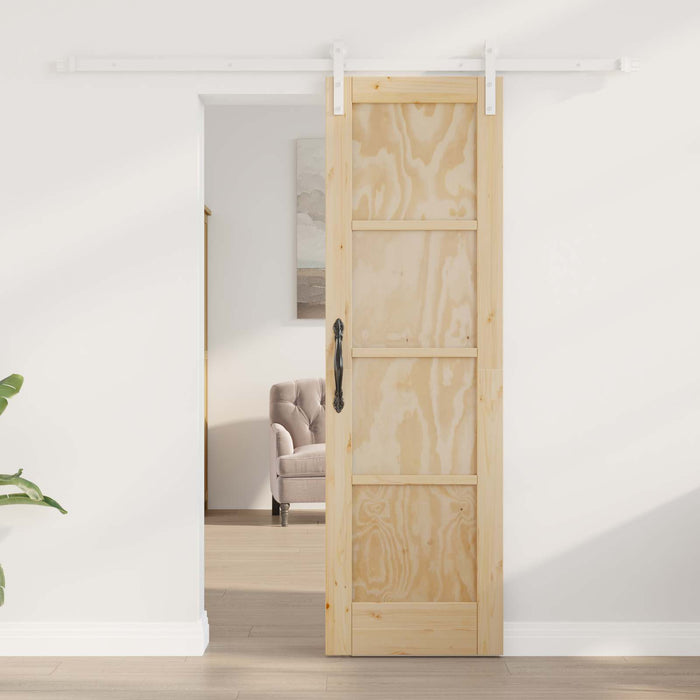 Ușă glisantă Natural și Alb 61 x 198,5 cm Lemn masiv de pin - WALTI WALTI