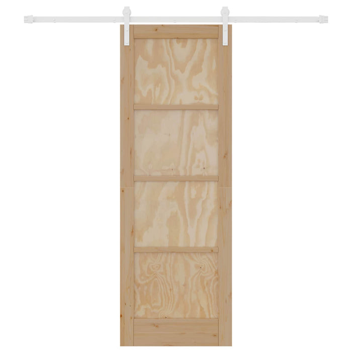 Ușă glisantă Natural și Alb 73,5 x 211 cm Lemn masiv de pin - WALTI WALTI