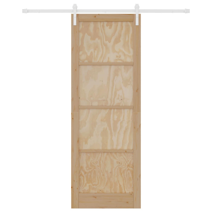 Ușă glisantă Natural și Alb 83 x 232 cm Lemn masiv de pin WALTI