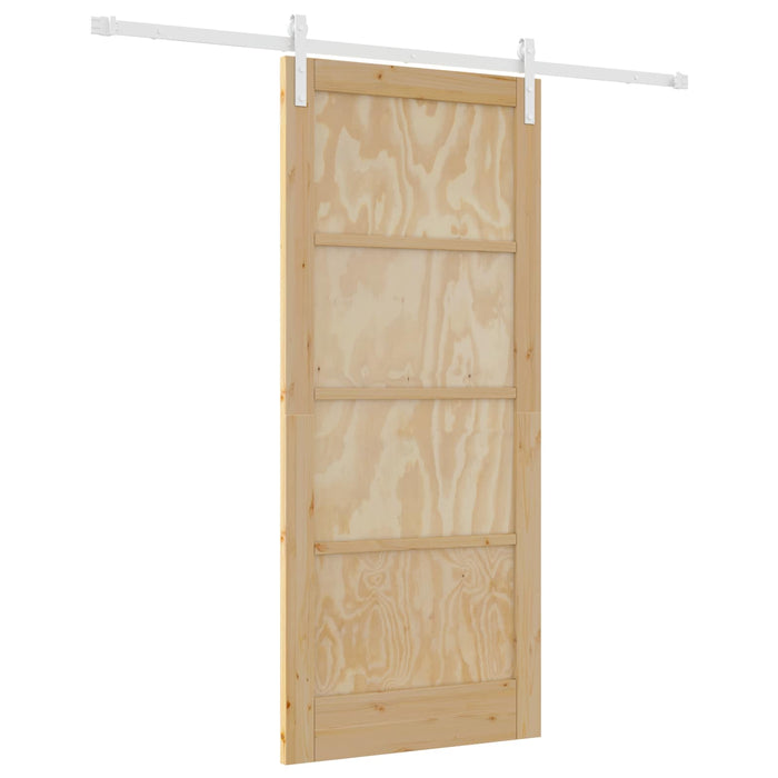 Ușă glisantă Natural și Alb 86 x 198,5 cm Lemn masiv de pin - WALTI WALTI