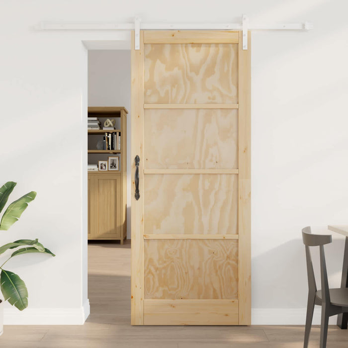Ușă glisantă Natural și Alb 86 x 211 cm Lemn masiv de pin - WALTI WALTI
