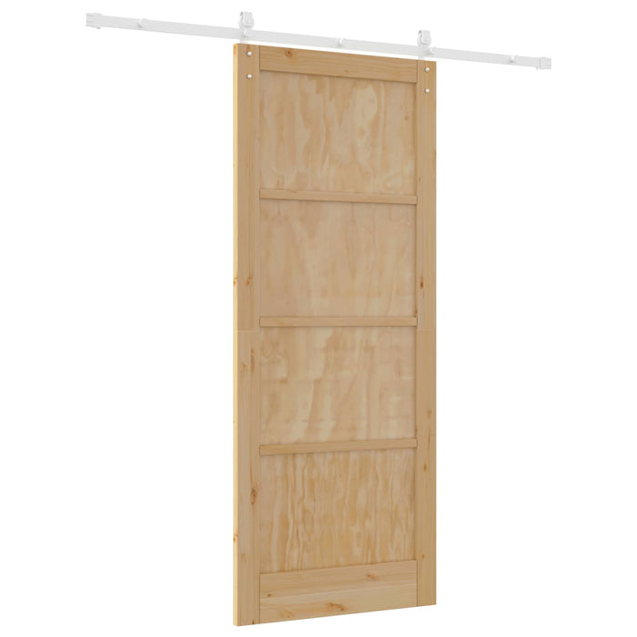 Ușă glisantă Natural și Alb 86 x 211 cm Lemn masiv de pin - WALTI WALTI