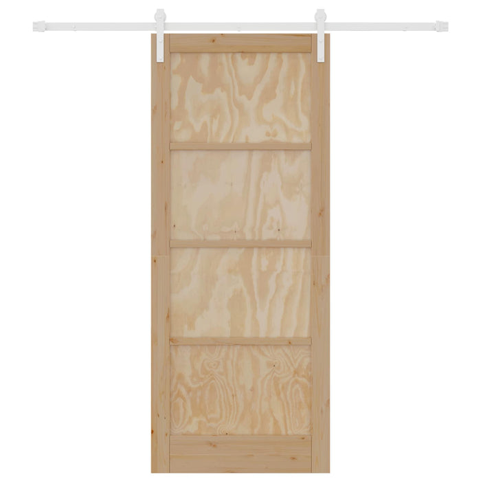 Ușă glisantă Natural și Alb 86 x 211 cm Lemn masiv de pin - WALTI WALTI